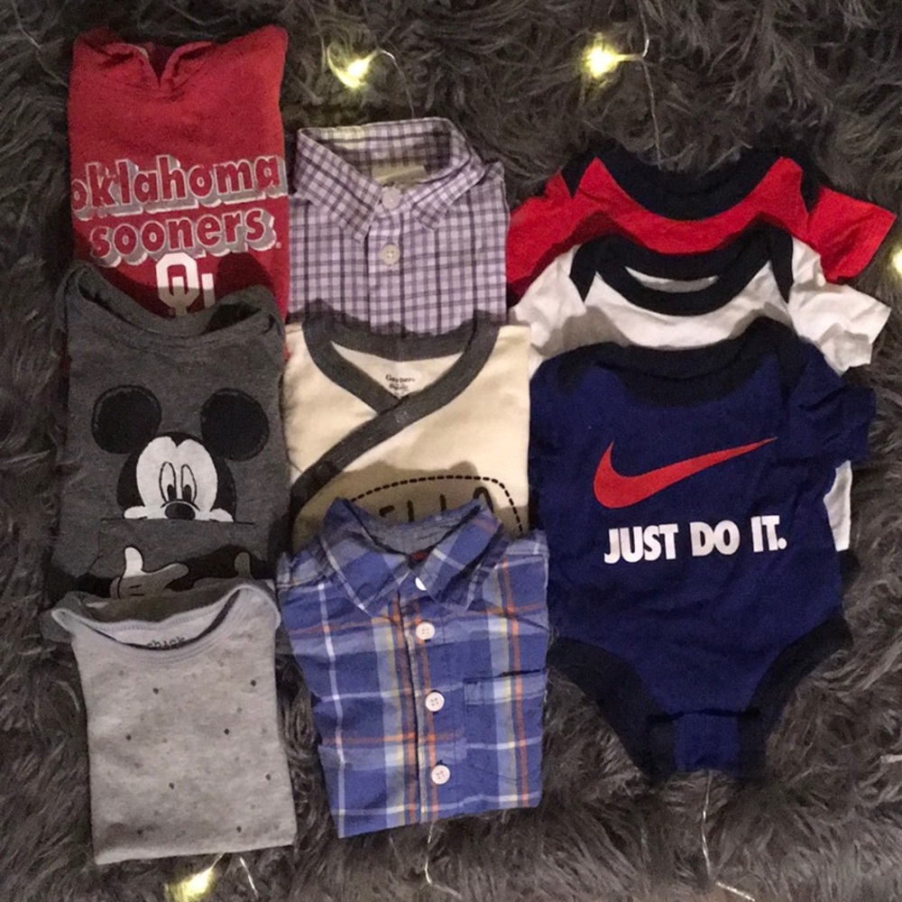 9 piece lot Nike, Gerber, Van Heusen Baby B’gosh